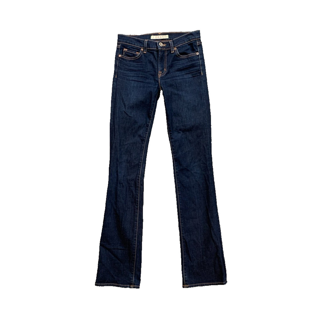 J Brand Jeans Womens 25 Blue Denim The Straight Leg Slim Low Rise Zip Stretch